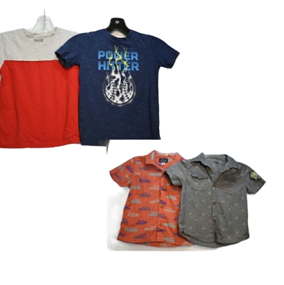 Boys Short Bundle Sz 5 &5T t-shirts Button Front - Picture 1 of 10